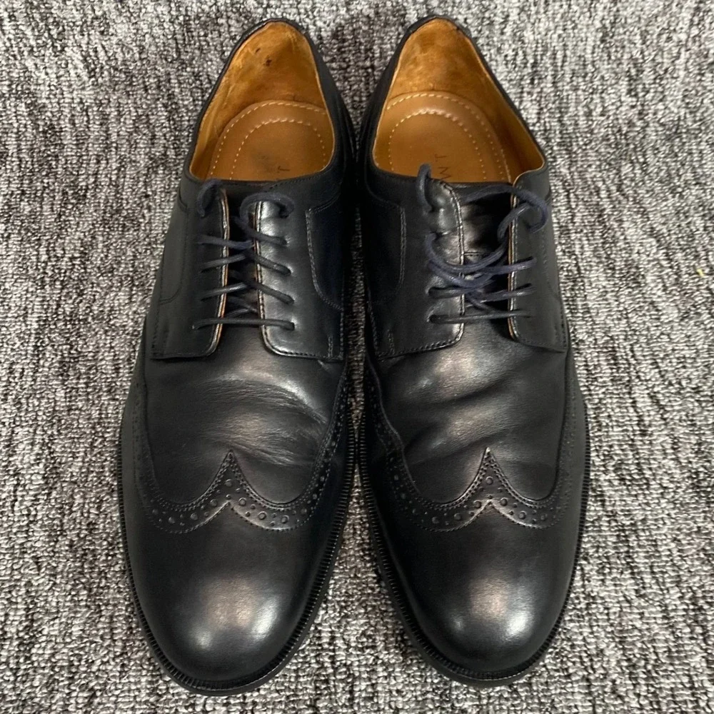 J Murphy by Johnston Murphy Wingtip Oxford Mens 10.5 Black Leather Lace Up Shoes